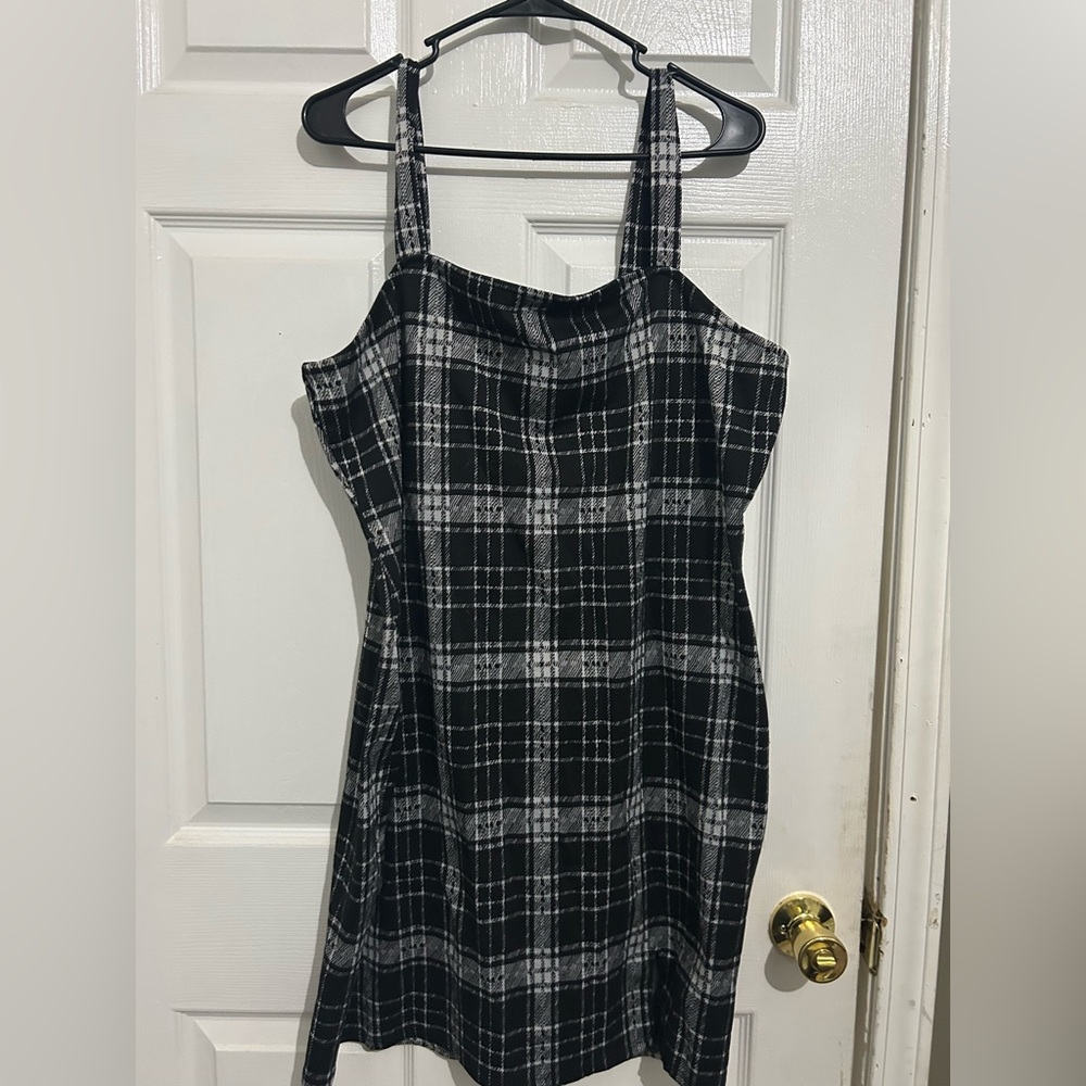 Plaid Black and White Women's Dress